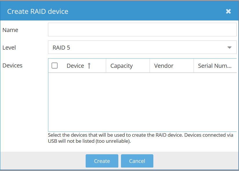 OMV - Create RAID device
